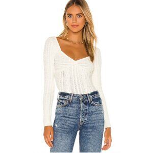 Majorelle Revolve‎ Cream Cable Knit Sweater Size L Coquette Chunky